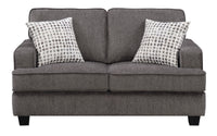 Andie Gray Loveseat Gray Foam Engineered Wood