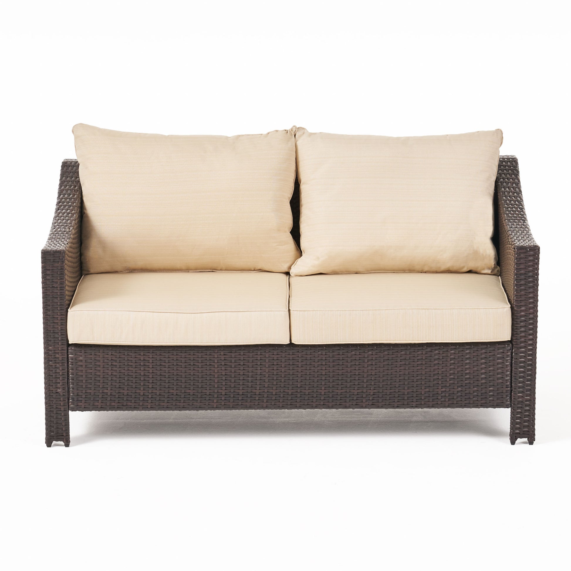 Antibes Seat & Table Brown Pe Rattan Iron Waterproof Fabric