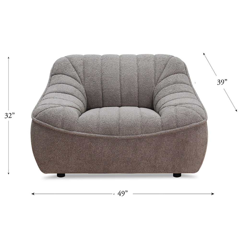 Pearl Fabric Chair Taupe Memory Foam Fabric