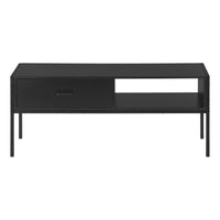 Tv Stand, 48 Inch, Console, Media Entertainment Center, Storage Drawer, Living Room, Bedroom, Black Laminate, Black Metal, Contemporary, Modern Black 80 89 Inches Particle Board