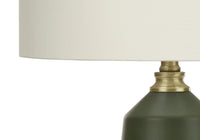 Lighting, 26"H, Table Lamp, Green Ceramic, Ivory Cream Shade, Contemporary Green Ceramic