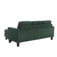 Velvet Sectional Couchl Shaped Sofa With Ottoman For Small Apartment Emerald Velvet 3 Seat