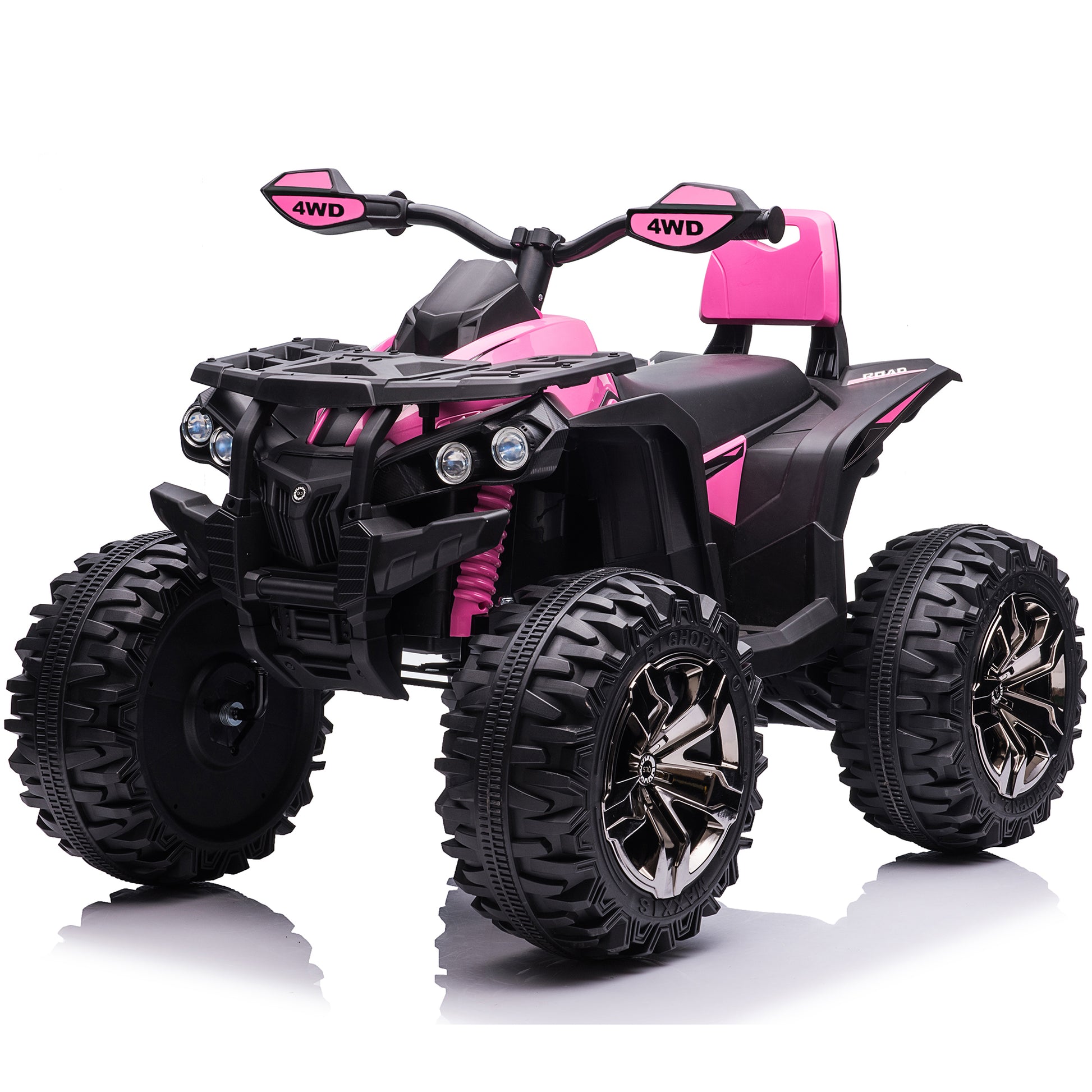 Kids Atv 4 Wheeler, 24V Kids Ride On Toy For Big Kid W Bluetooth, 800W Motor,Pink Pink Abs