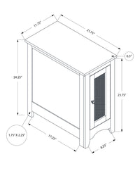 Accent Table, End, Side Table, Narrow, Nightstand, Bedroom, Lamp, Storage, Antique White Veneer, Brown Veneer, Transitional White Mdf