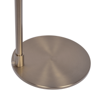 Serene Brushed Nickel Floor Lamp With Rotary Switch Metal Base White Linen Shade Brushed Nickel,White Table&Floor Lamps Linen,Metal