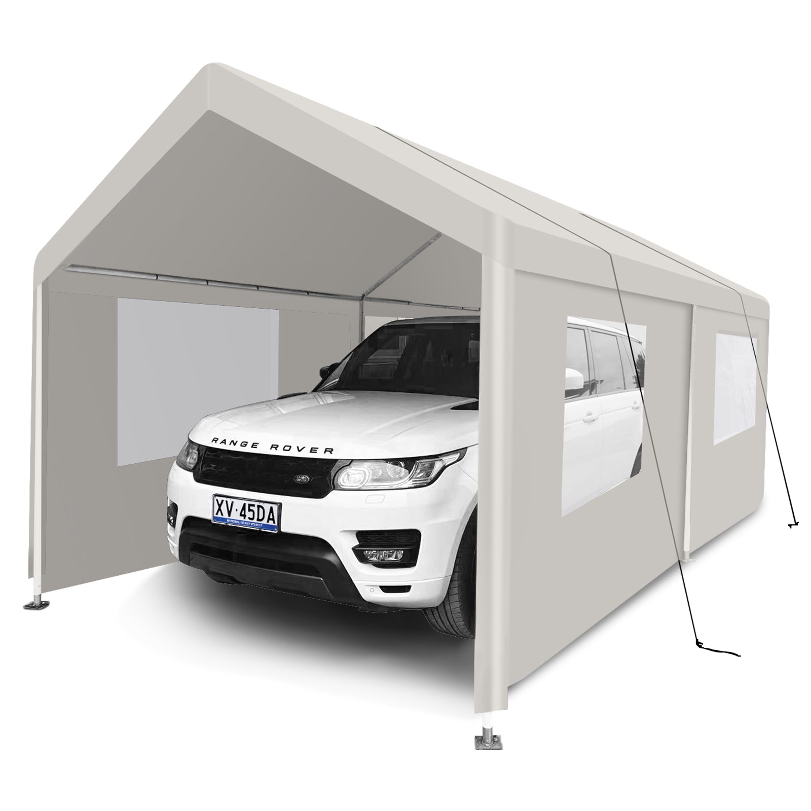 Carport, 10 20 Heavy Duty Portable Carport Garage Tent For Outdoor Storage Shelter White White Metal