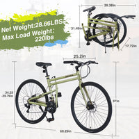 21 Speed Hybrid Bike Disc Brake 700C Road Bike For Men Women'S City Bicycle Cycling Green Garden & Outdoor Aluminium