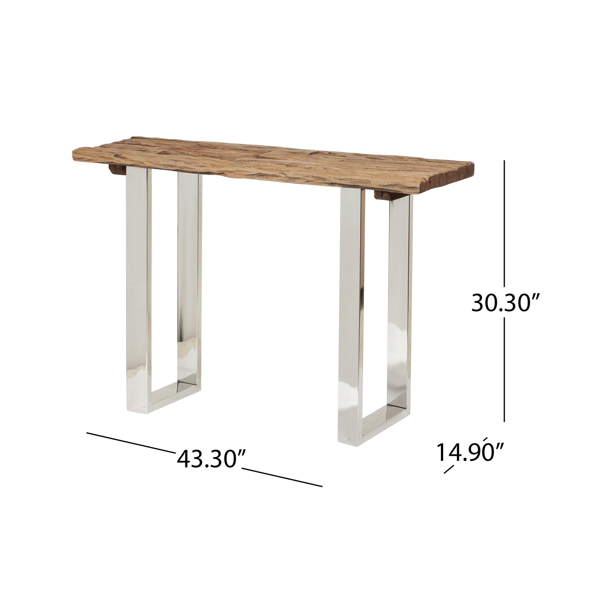 Console Table Natural Wood Metal