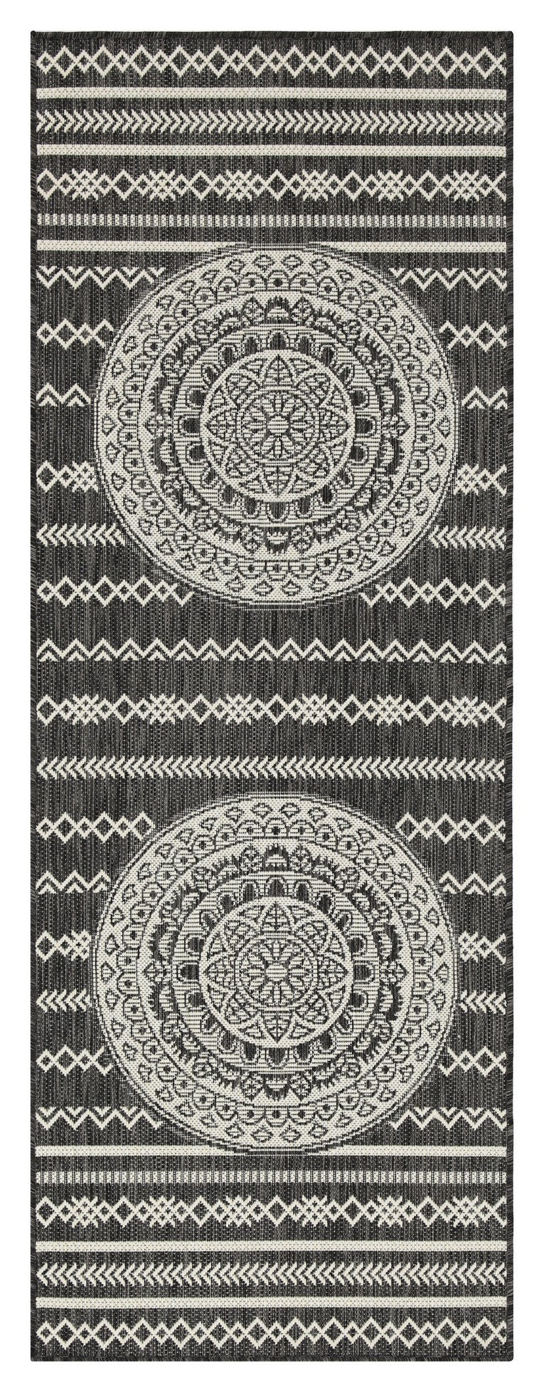 Sunshine Gc Har2017 Anthracite 2 Ft. 7 In. X 7 Ft. 3 In. Indoor Outdoor Area Rug Anthracite Polyester Polypropylene