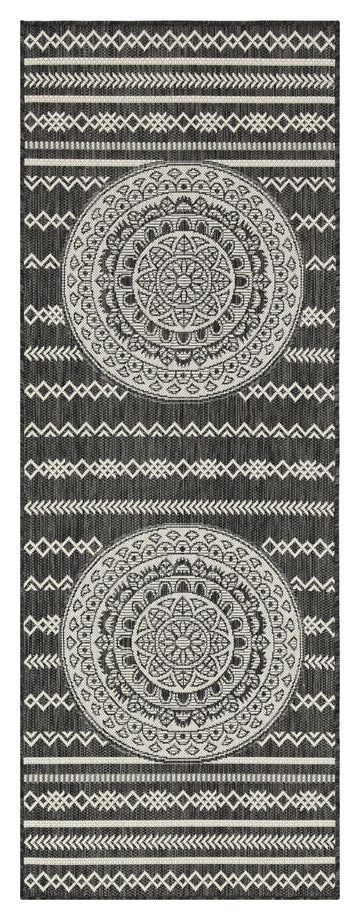 Sunshine Gc Har2017 Anthracite 2 Ft. 7 In. X 7 Ft. 3 In. Indoor Outdoor Area Rug Anthracite Polyester Polypropylene