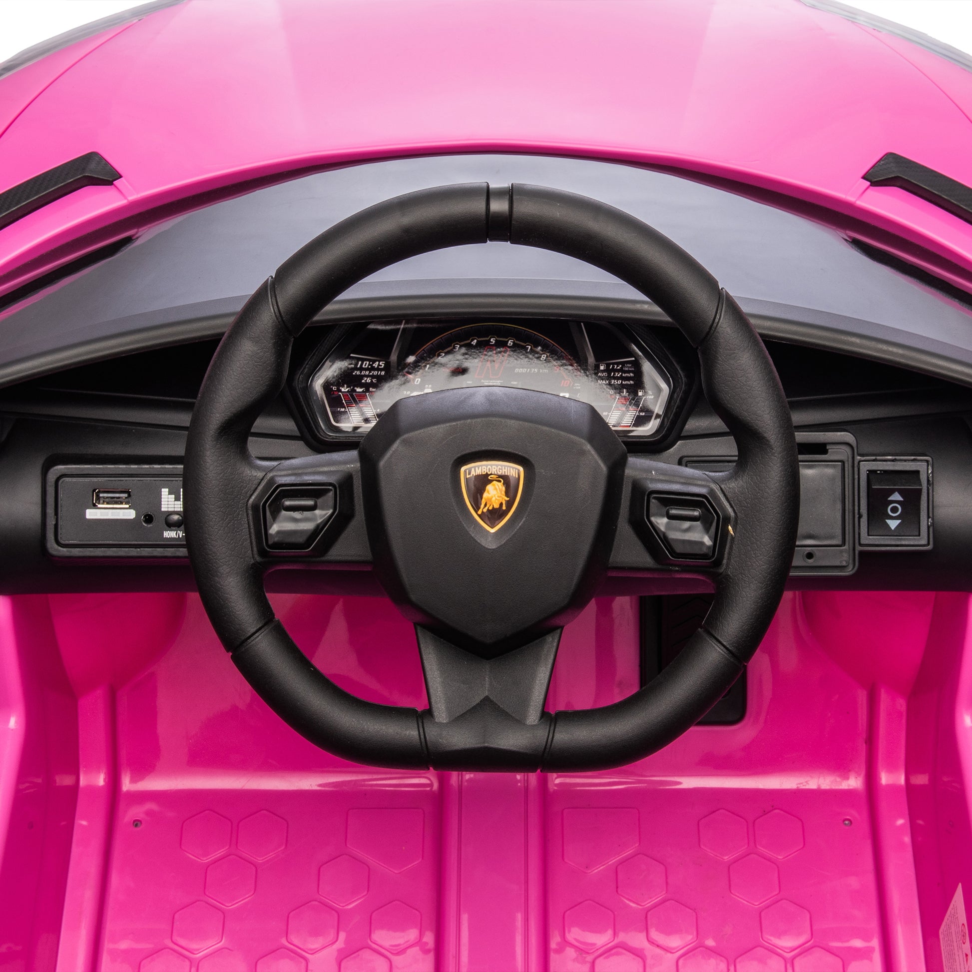 12V Kids Ride On Car W Parents Remote Control,Licensed Lamborghini Aventador Xago,Hydraulic Pressure Door,Slow Start,Early Education,Bluetooth,Adjustable Volume,Mp3,Usb,Led Lights For Kids Aged 3 8. Pink 50 99 Lbs Polypropylene