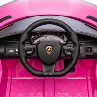 12V Kids Ride On Car W Parents Remote Control,Licensed Lamborghini Aventador Xago,Hydraulic Pressure Door,Slow Start,Early Education,Bluetooth,Adjustable Volume,Mp3,Usb,Led Lights For Kids Aged 3 8. Pink 50 99 Lbs Polypropylene