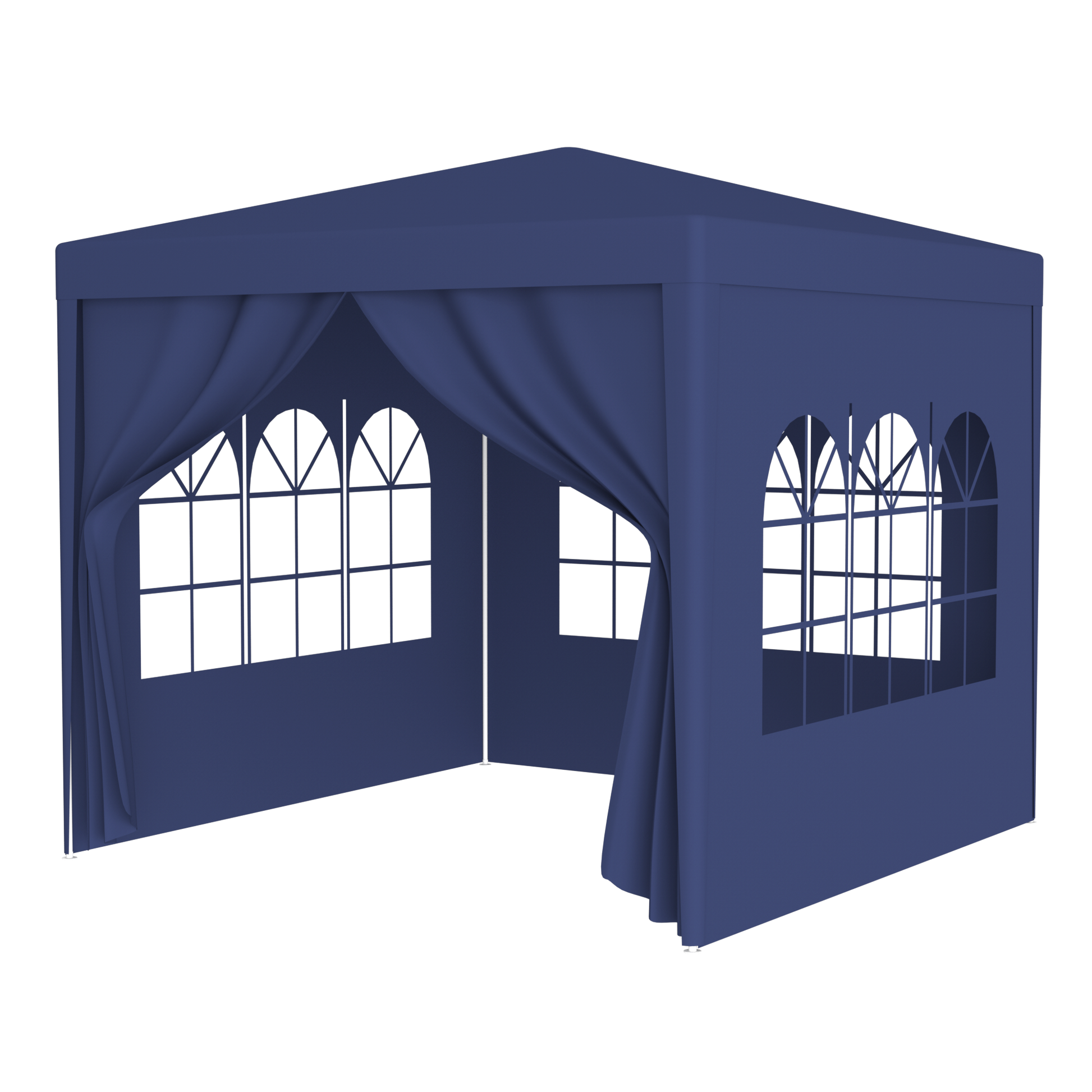 10'X10' Party Tent Outdoor Heavy Duty Gazebo Wedding Canopy 4 Removable Walls ,Blue Blue Steel