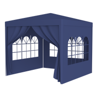 10'X10' Party Tent Outdoor Heavy Duty Gazebo Wedding Canopy 4 Removable Walls ,Blue Blue Steel