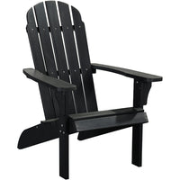 Hips Classic Adirondack Chair, Ultra Durable Weather Resistant Design, Real Wood Look, 300 Lb Capacity, Black Black Plastic