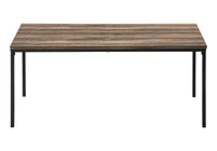 Table Set, 3Pcs Set, Coffee, End, Black Metal, Brown Reclaimed Laminate, Contemporary, Modern Brown Particle Board