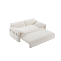 63.8" Queen Pull Out Sofa Bed, 3 In 1 Convertible Sleeper Sofa With Side Storage,Multi Functional Velvet Loveseat Bed For Living Room,Bedroom,Apartment,Office,Beige Old Sku:W1885122051 W1885P154637