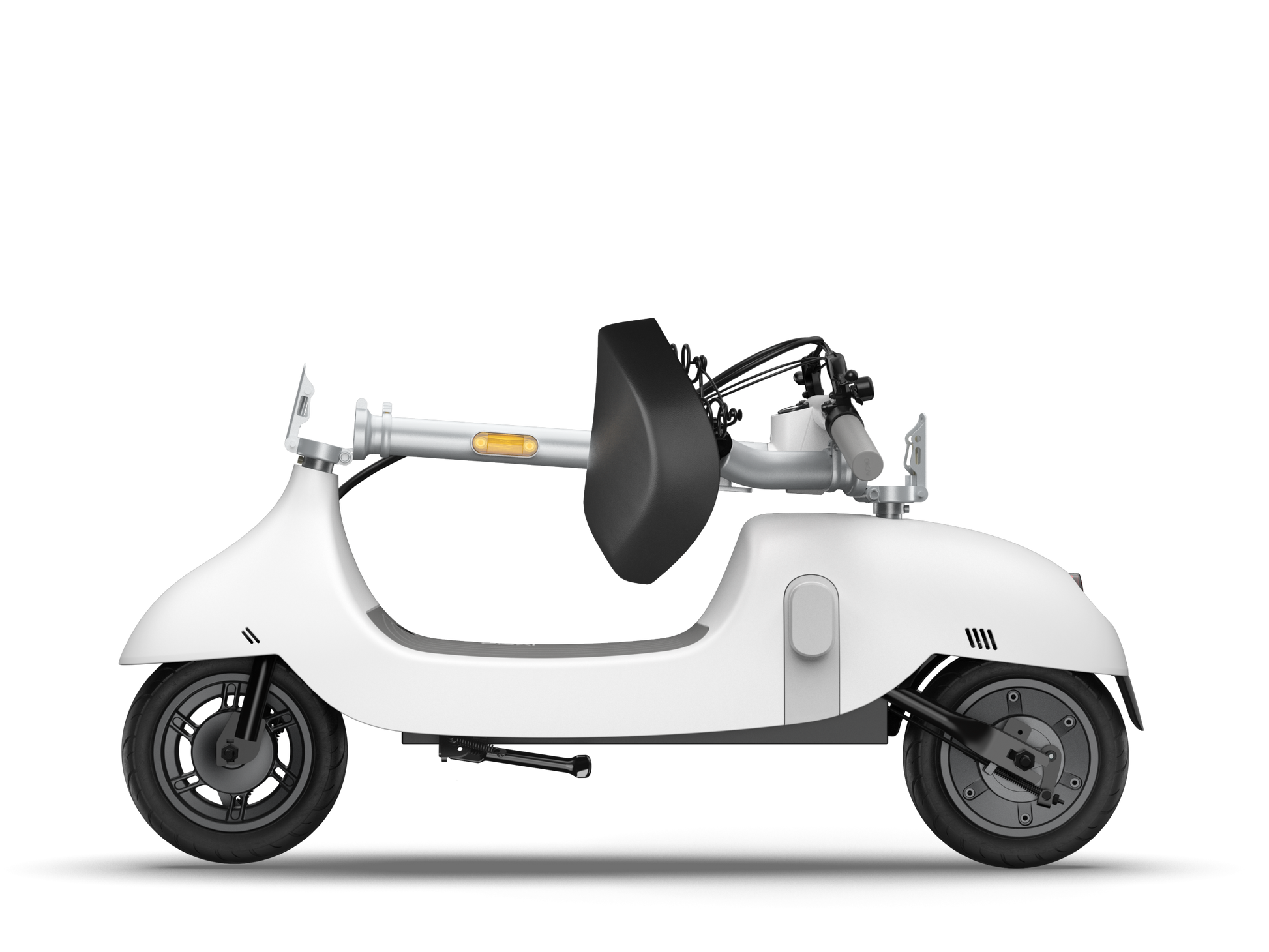 Electric Scooter With Foldable Seat W 35 Miles Operating Range & 15.5Mph Max Speed White White Aluminum