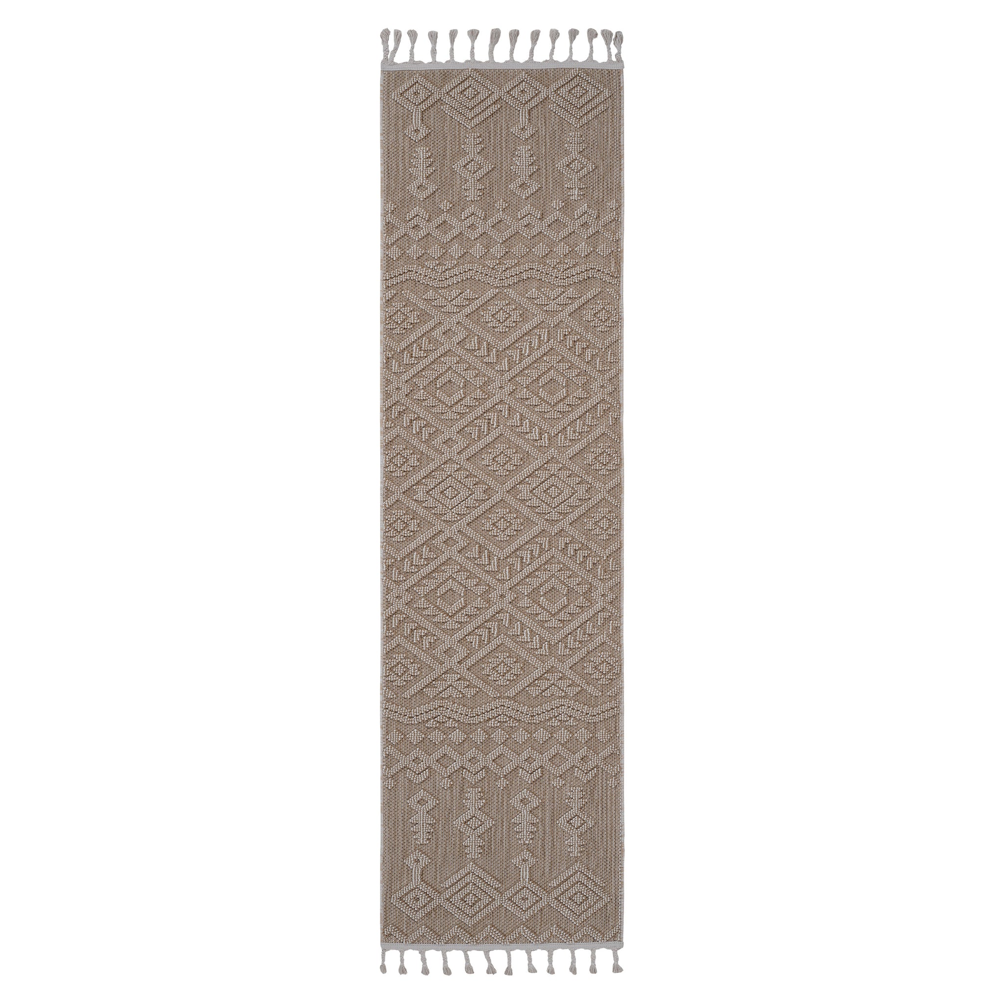 Naar Guros Collection 2X8 Natural Traditional Indoor Outdoor Area Rug Natural Polypropylene