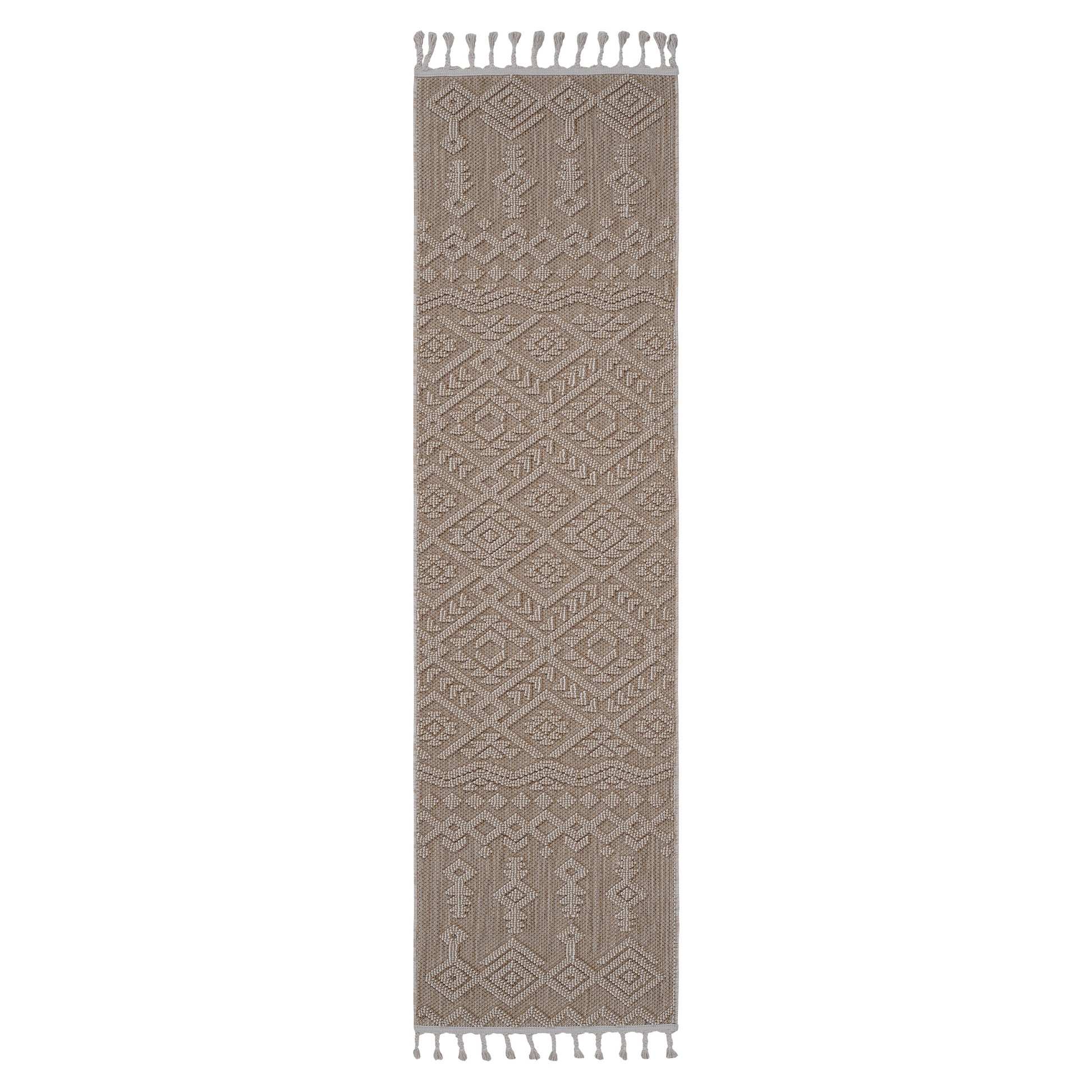 Naar Guros Collection 2X8 Natural Traditional Indoor Outdoor Area Rug Natural Polypropylene