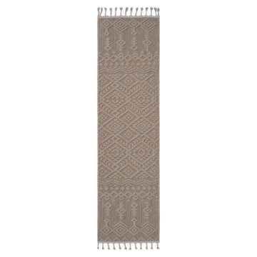 Naar Guros Collection 2X8 Natural Traditional Indoor Outdoor Area Rug Natural Polypropylene