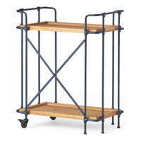 Eden Plummers Pipe Bar Cart Antique Black Wood Metal