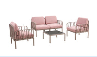 Patio Indoor Outdoor Garden 2 Single Sofa Armchairs Plastic With Soft Cushion Weather Waterproof Chair Sectional Furniture For Balcony Garden Pool Lawn Backyard Morden Design Sitting Room Sofa Table White Fabric Plastic