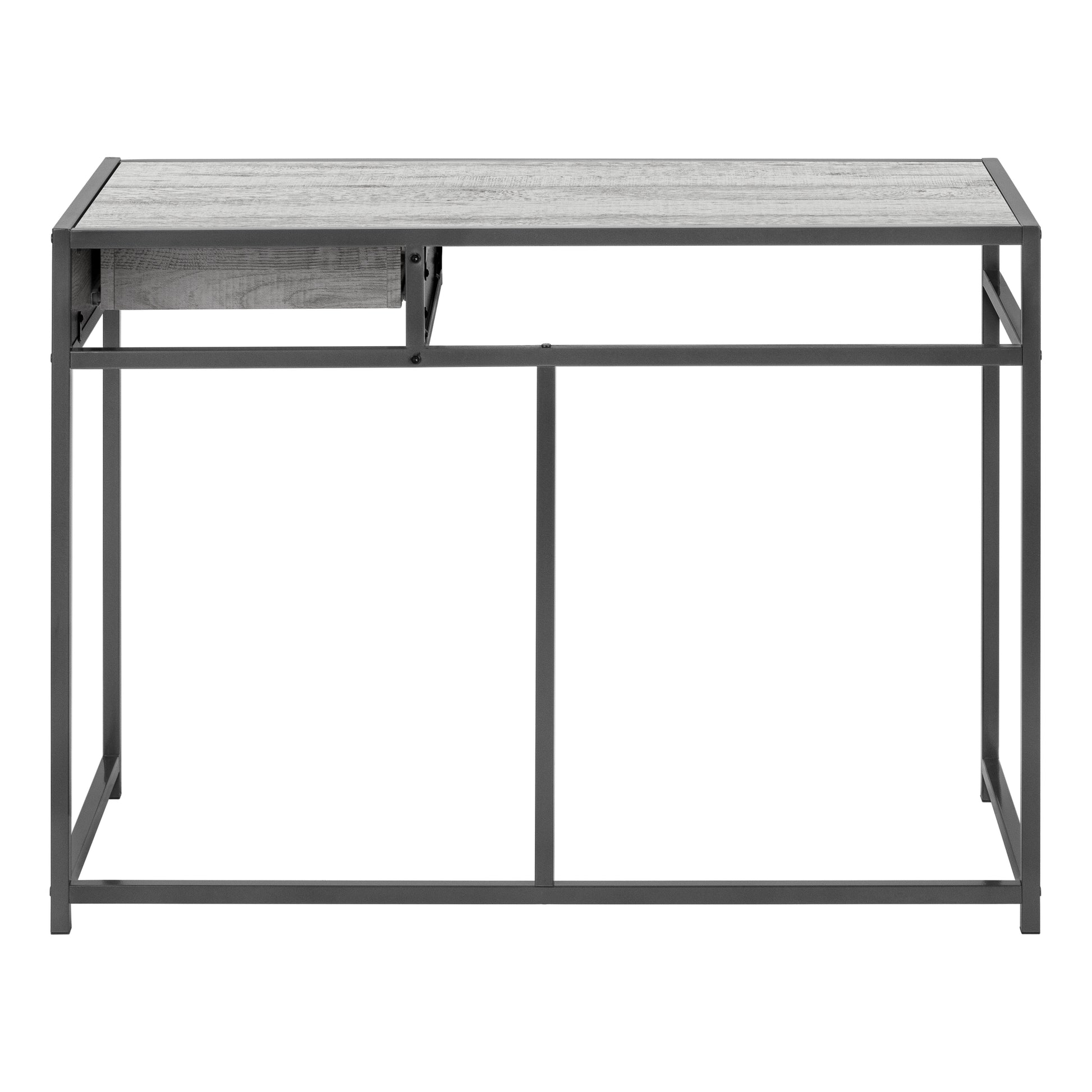 Computer Desk, Home Office, Laptop, Storage Drawer, 42"L, Work, Grey Laminate, Black Metal, Contemporary, Modern Grey Mdf