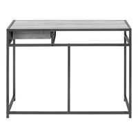 Computer Desk, Home Office, Laptop, Storage Drawer, 42"L, Work, Grey Laminate, Black Metal, Contemporary, Modern Grey Mdf