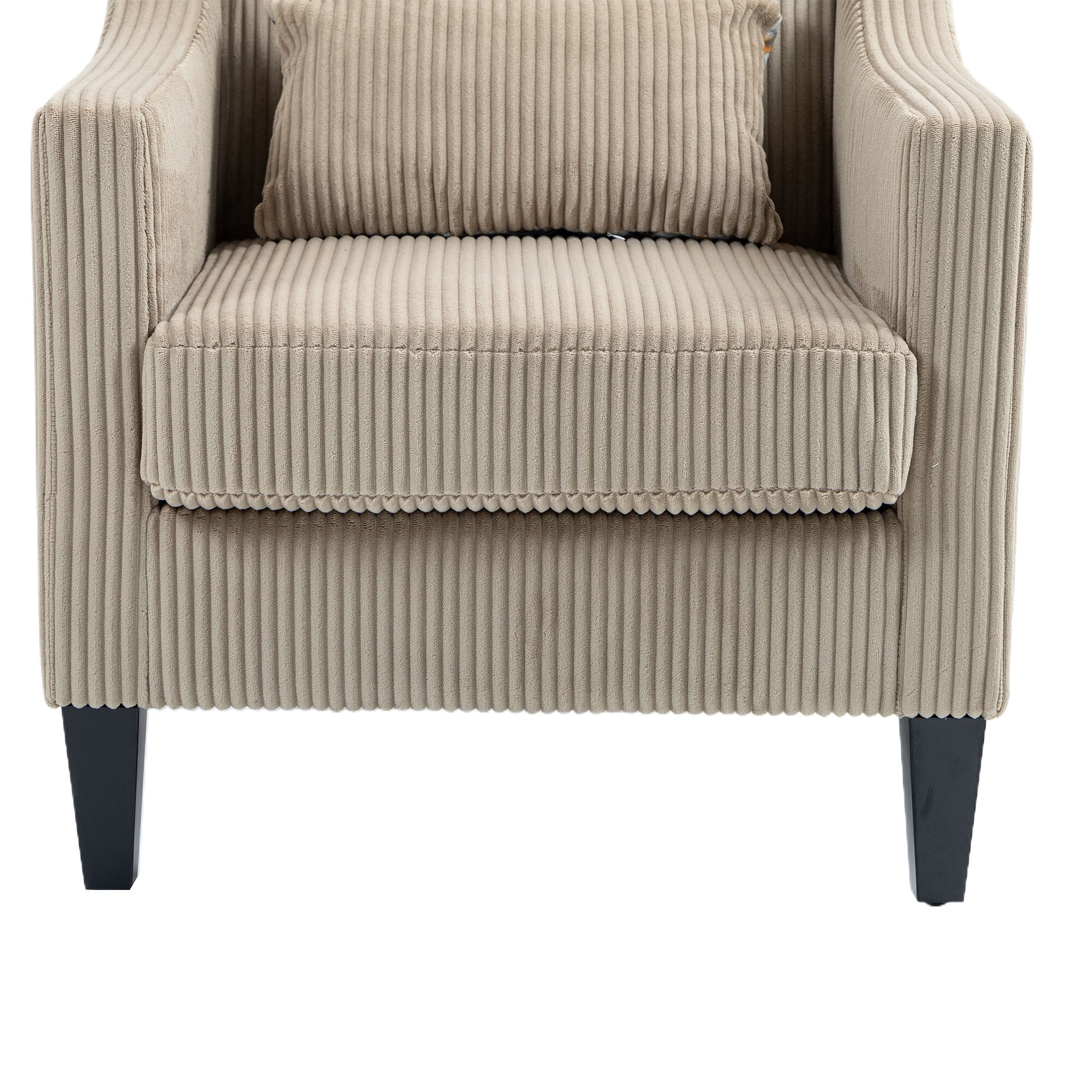 Coolmore Modern Accent Chair,Upholstered Armchair With Scooped Arms For Bedroom,Apartment,Studio,Office,Waiting Room Camel Corduroy Camel Primary Living Space Foam Corduroy