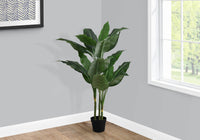 Artificial Plant, 42" Tall, Evergreen Tree, Indoor, Faux, Fake, Floor, Greenery, Potted, Decorative, Green Leaves, Black Pot Green Foam Plastic