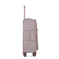 4 Piece Set 16 20 24 28 ,Softshell Suitcase Spinner Wheels Terylene Luggage Sets Carry On Suitcase Luggage Lightweight Durable Suitcase Khaki Khaki Polyester