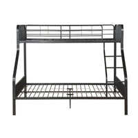 Gunmetal Twin Xl Queen Bunk Bed With Built In Ladder Gunmetal White Metal