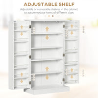 Homcom 41" Modern Kitchen Pantry Freestanding Storage Cabinet With Double Doors Adjustable Shelves For Living Room White White Mdf