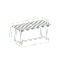 Contemporary Solid Wood Slat Top Patio Dining Table Natural Natural Wood Acacia Wood