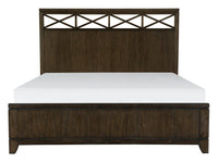 Contemporary Style Bedroom 1Pc Eastern King Bed Headboard With X Frame Insert Dark Brown Finish Wooden Furniture Modern Look Box Spring Required King Dark Brown Wood Bedroom Contemporary,Modern Panel Wood