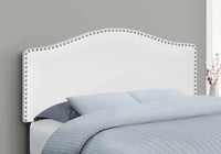 Bed, Headboard Only, Full Size, Bedroom, Upholstered, White Leather Look, Transitional White Foam Faux Leather