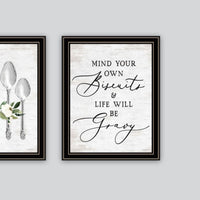 "Ready To Dine Humor" Framed Wall Art For Living Room, Wall Art Print For Home Decor, Bedroom Wall Art By Lettered & Lined Multicolor Wood Paper