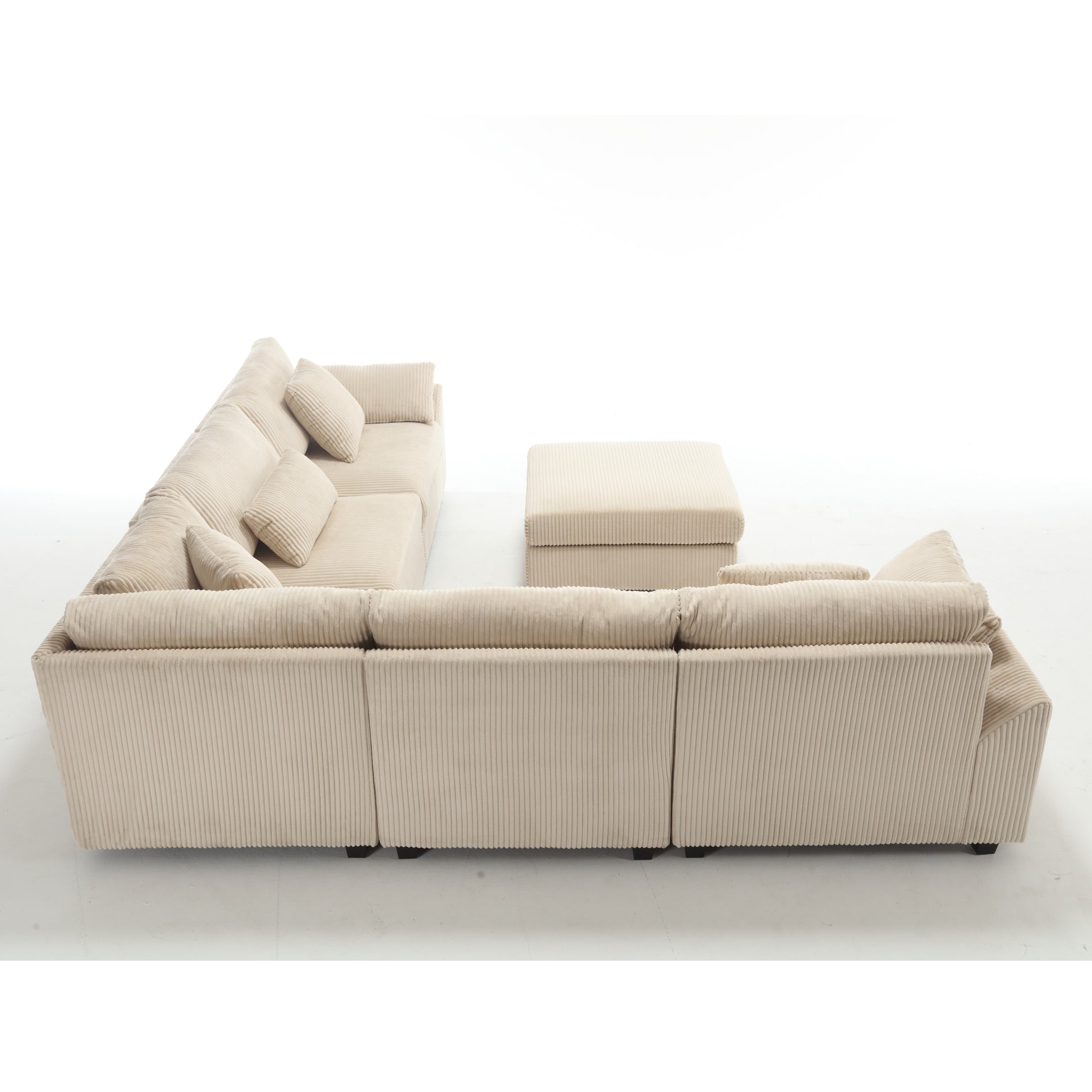 Arrival Oversized Modular Sectional Sofa Couch,Modern Minimalist Couches For Living Room,Free Combination Deep Seat Corner Couch For Living Room,Corduroy, Beige Beige Fabric 6 Seat