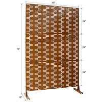 Outdoor & Indoor Privacy Screen Metal Privacy Screen 76" H 48" W, Freestanding Decorative Privacy Screen For Deck Balcony Patio, Privacy Fence Panels For Outside Lawn Garden Ps112 Brown Brown Steel