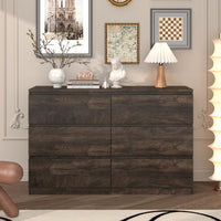 Drawer Dresser Cabinet, Sideboard, Bar Counter, Buffet Counter, Table Lockers, Three Plus Three Drawers Audit, Can Be Used For Dining Room, Living Room, Bedroom, Kitchen Corridor, Color: Dark Gray