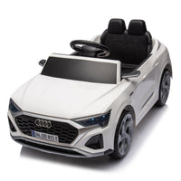 12V Kids Ride On Electric Car W Parents Remote Control,Licensed Audi Sq8 For Kids,Dual Drive,Suspension,Hanging Start,Three Speed Adjustable Music,Volume Control,Led Lights For Kids Aged 3 6. White