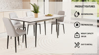 An Expandable Dining Table Set For 2 6 People, Equipped With Pu Fabric Thick Cushioned Dining Chairs And An Elegant And Spacious Dining Tablekitchen Table And Chair Set, With Black Metal Legs Grey