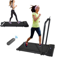 Walking Pad Treadmill Under Desk 2 In 1 Folding Portable Treadmill For Home Office Walking Jogging Machine 240 Lb Capacity Black Indoor Fitness Black Foldable Steel