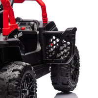 24V Kids Ride On Utv,Electric Toy For Kids W Parents Remote Control,Four Wheel Suspension,Low Start,Adjustable Speed,Multimedia Player,Early Education,Bluetooth,Rear Storage Space For Kids Aged 3 . Red 50 99 Lbs Polypropylene