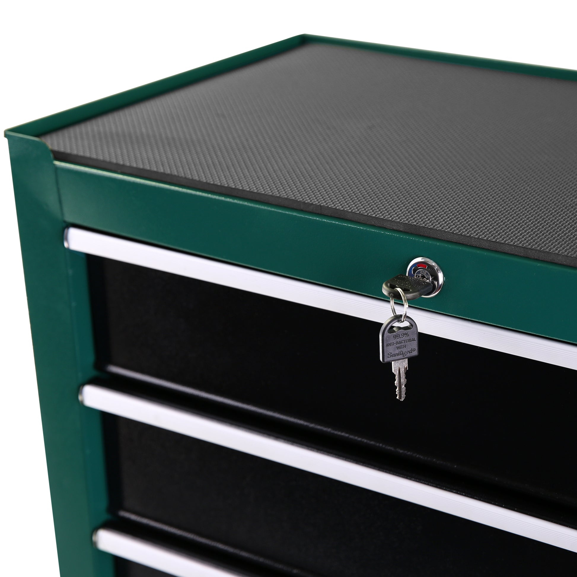 5 Drawers Rolling Tool Chest,Tool Cabinet On Wheels With Keyed Locking Stem And Drawer Liners,Tool Chest With Link Buckle And Can Be Combined To Large Cabinet Set,For Warehouse,Garage Green Steel