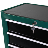 5 Drawers Rolling Tool Chest,Tool Cabinet On Wheels With Keyed Locking Stem And Drawer Liners,Tool Chest With Link Buckle And Can Be Combined To Large Cabinet Set,For Warehouse,Garage Green Steel