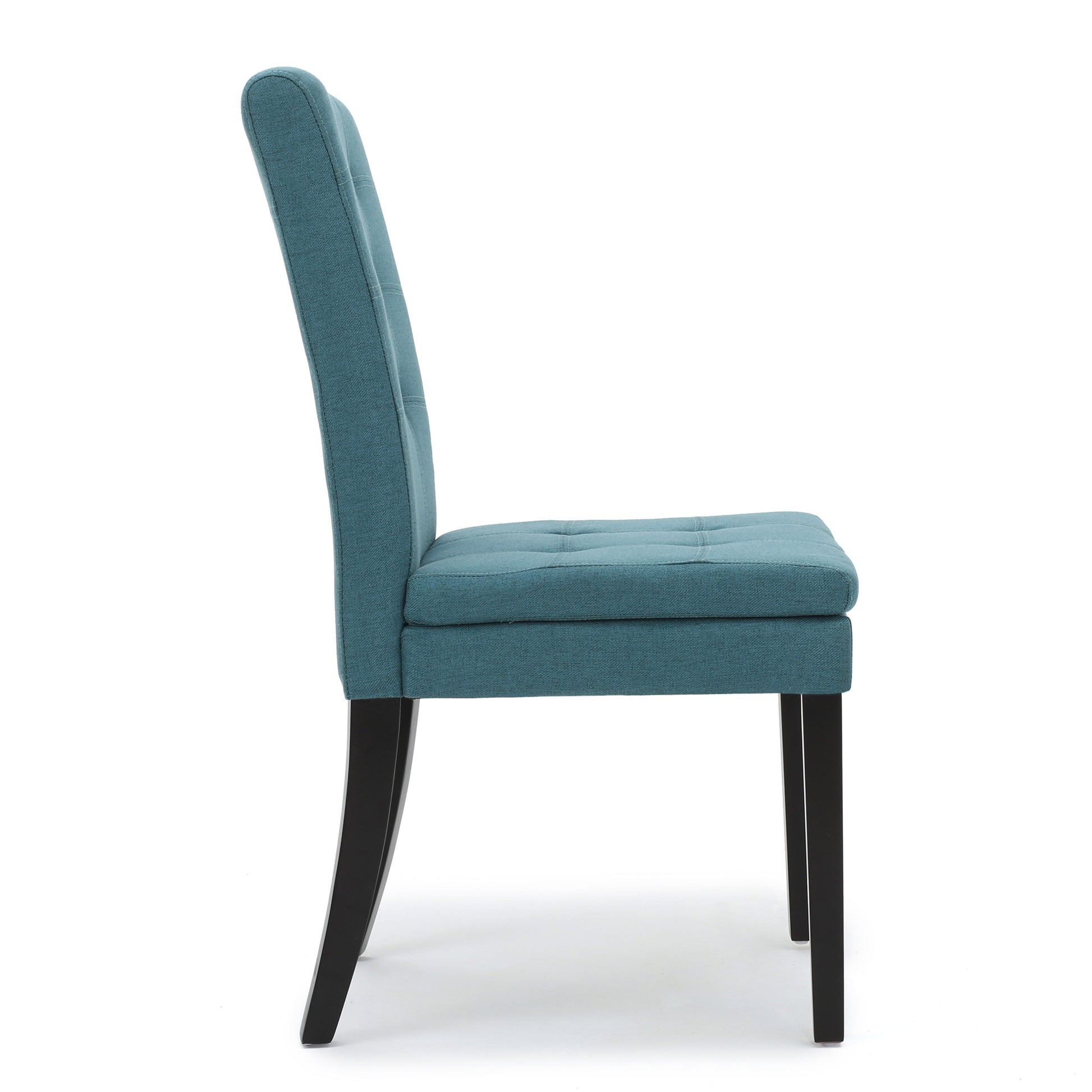 Dining Chair Aqua Blue Wood Fabric