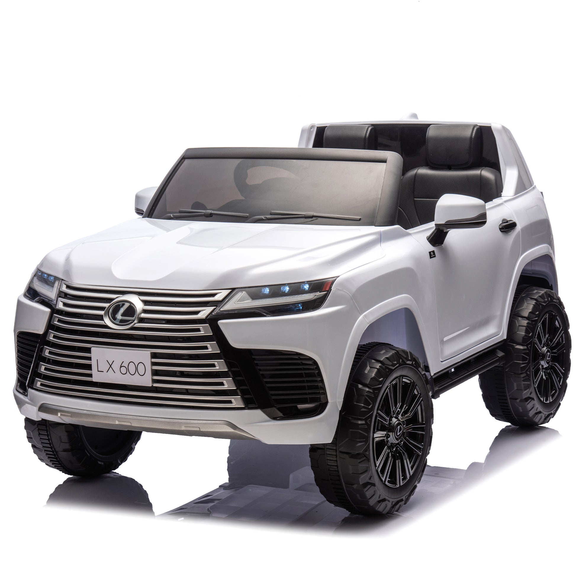 Licensed Lexus Lx600 24V Two Seater Xxl Kids Ride On Car W Parents Control,Seat Width 20 Inches,2Wd,Four Wheel Suspension,Bluetooth,Mp3,Music,Power Display,Speeds 1.86 3.11Mph For Kids. White Polypropylene