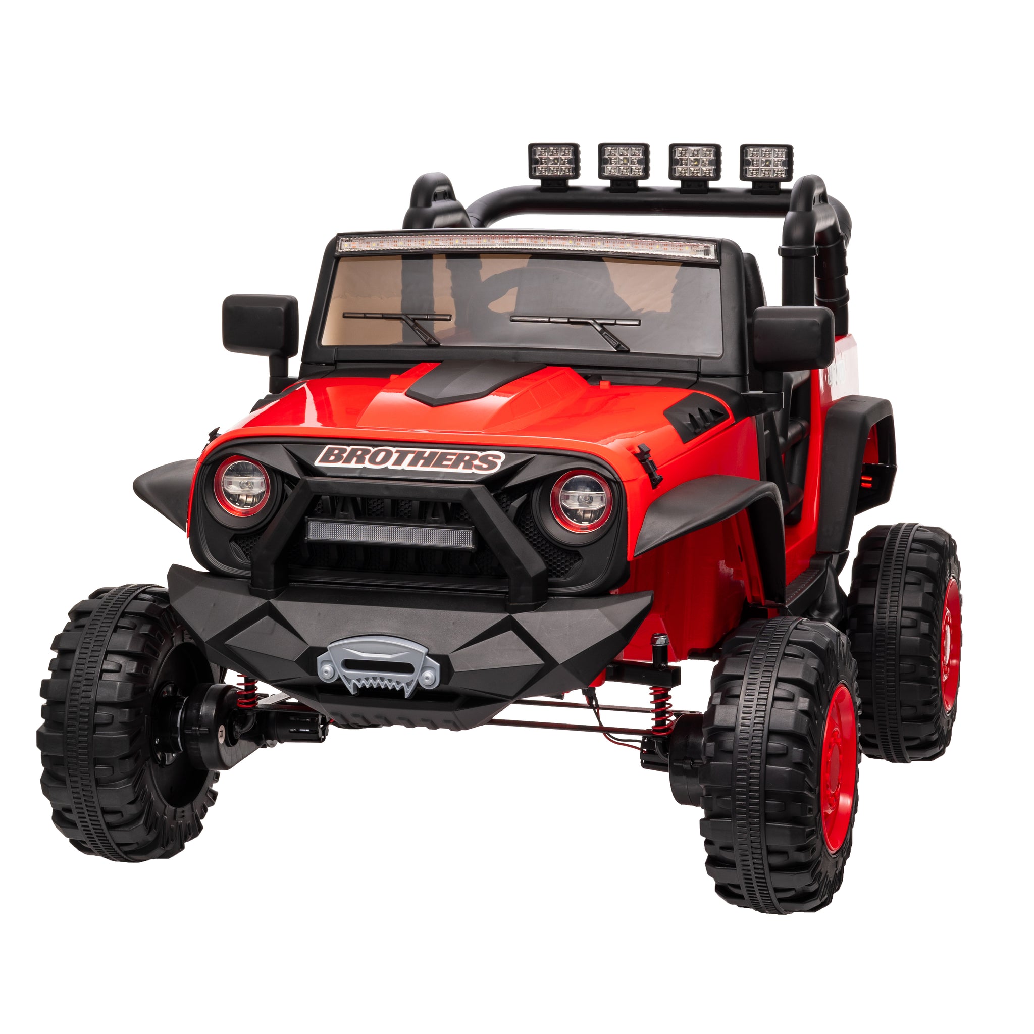 24V 9Ah Ride On Toy For Big Kids, 2 Seater Powered Ride On Truck Car With Remote,Red Red Abs